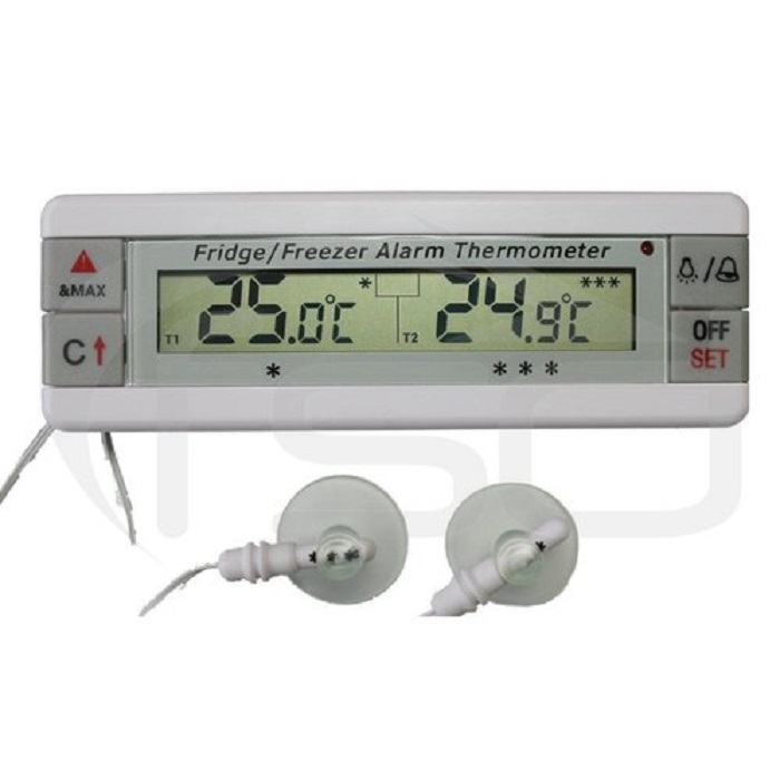 Digital Fridge Thermometer with Alarm, Probe and Max Min Feature